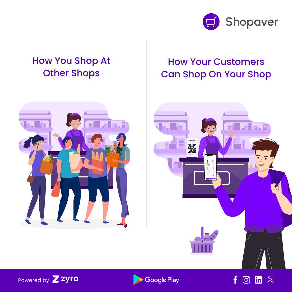 Enhance customer experience from Better to Best! 

Shopaver's QR Code enables instant shopping magic, eliminating queues. Customers scan and browse your inventory online, reducing waiting time. ⚡ 

#Shopaver #OnlinePayments #Viral #TechCommerce #VirtualShopping #MobileCommerce