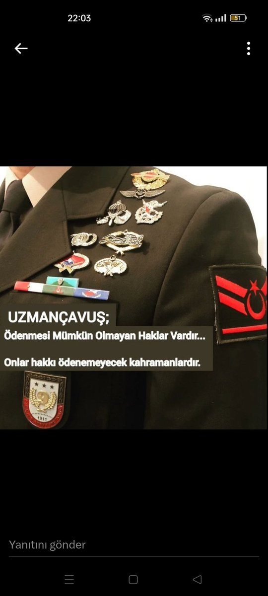 GAZİSİ MAHÇUP OLAN BİR MİLLETİN GELECEĞİ MAĞDURDUR, MAĞLUPTUR.

Uzman Çavuşlar 'da GAZİ VE ŞEHİT ADAYIDIR. 
SÖZLEŞME İLE ŞEHİT VE GAZİ OLMAK İSTEMİYORUZ. 
HAK VE MESLEKİ GÜVENCE İSTİYORUZ.

<a href="/alitilkici38/">Ali Tilkici 🇹🇷</a> 
<a href="/RTErdogan/">Recep Tayyip Erdoğan</a>
<a href="/dbdevletbahceli/">Devlet Bahçeli</a> 
<a href="/AliYerlikaya/">Ali Yerlikaya</a> 
#UzmanÇavuş