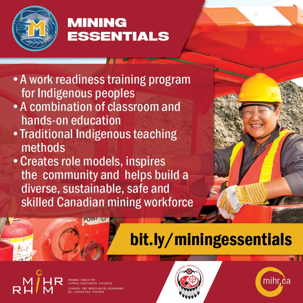 MiHRCouncil's tweet photo. Become a #MiningEssentials training site and equip the future mining workforce with the skills and safety preparedness they need to succeed in the industry. MiHR has funding support available for future deliveries. Learn more: https://t.co/63fj1zUykP https://t.co/xETKI7SgUY