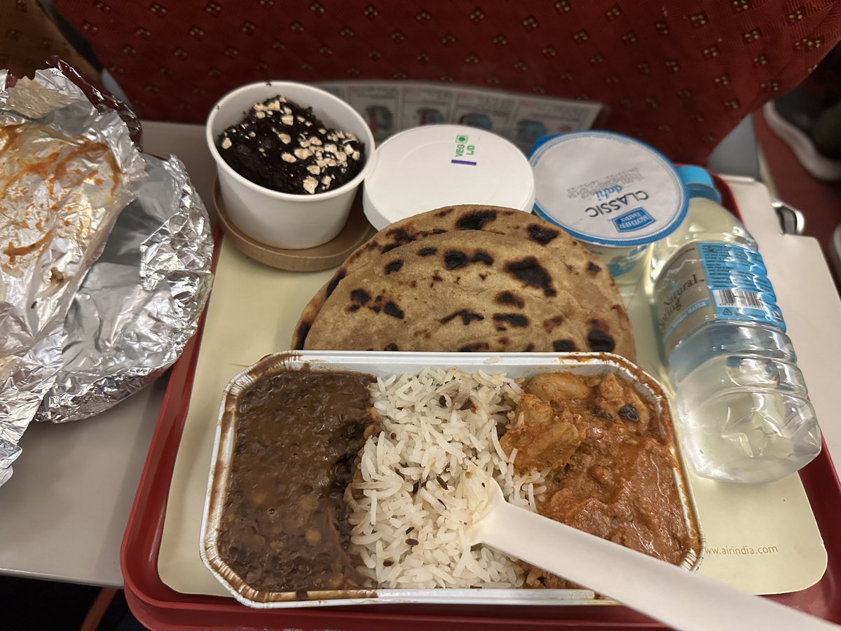 I flew back to #Bangalore from #Delhi on @airindia even though the flight was delayed for almost an hr the comfortable seats and the food made up for everything. Would love to see the #maharaja again soon. Just wish the food could be served in more #biodegradeable containers.…
