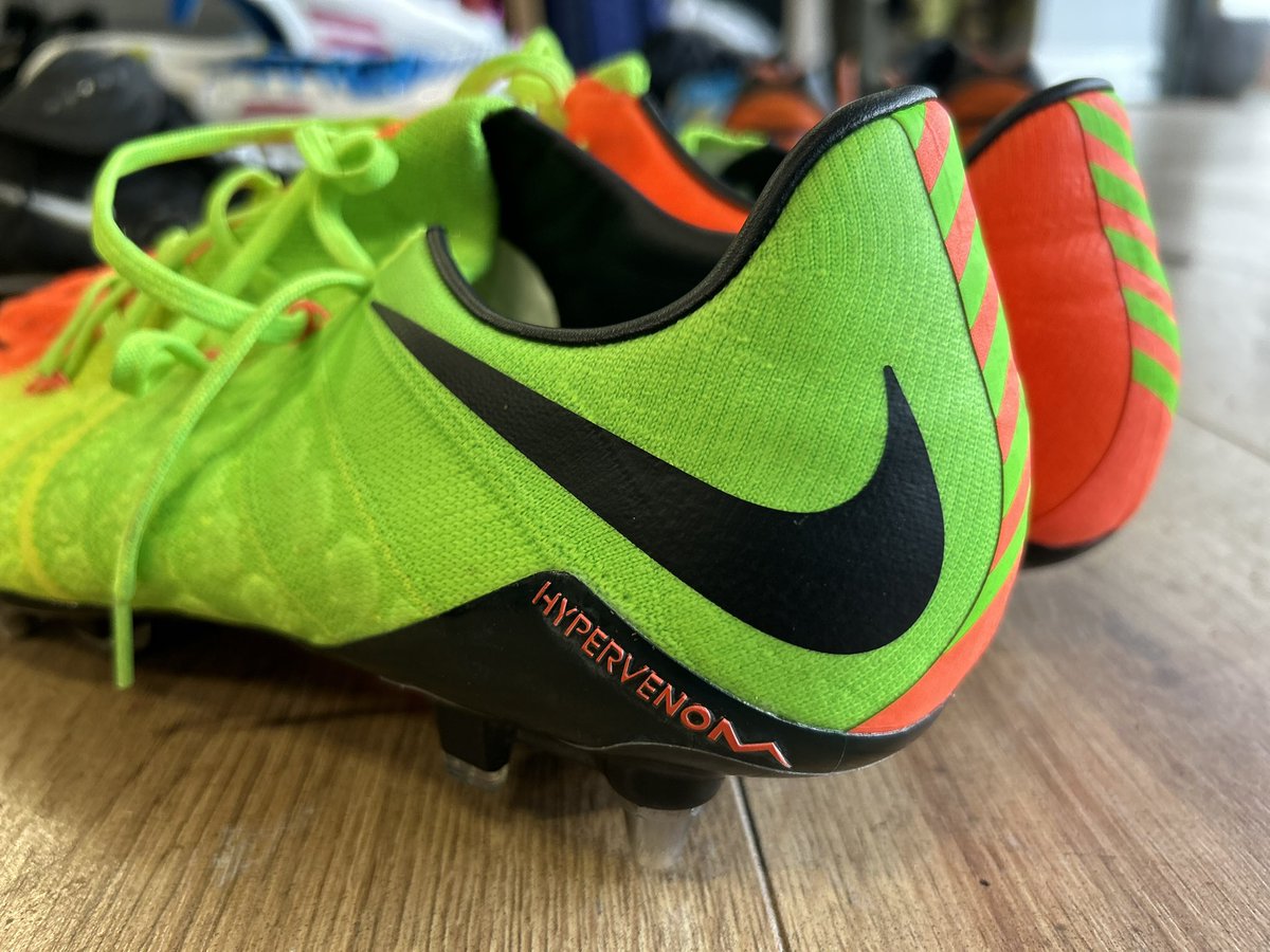 Next pair are these magnificent match worn Nike Hypervenoms. 
Worn in one match only!
If anyone can tell me their unique claim to fame for the match they were worn in then they’re yours! 

If not RETWEET and a winner will be picked at ramdom.