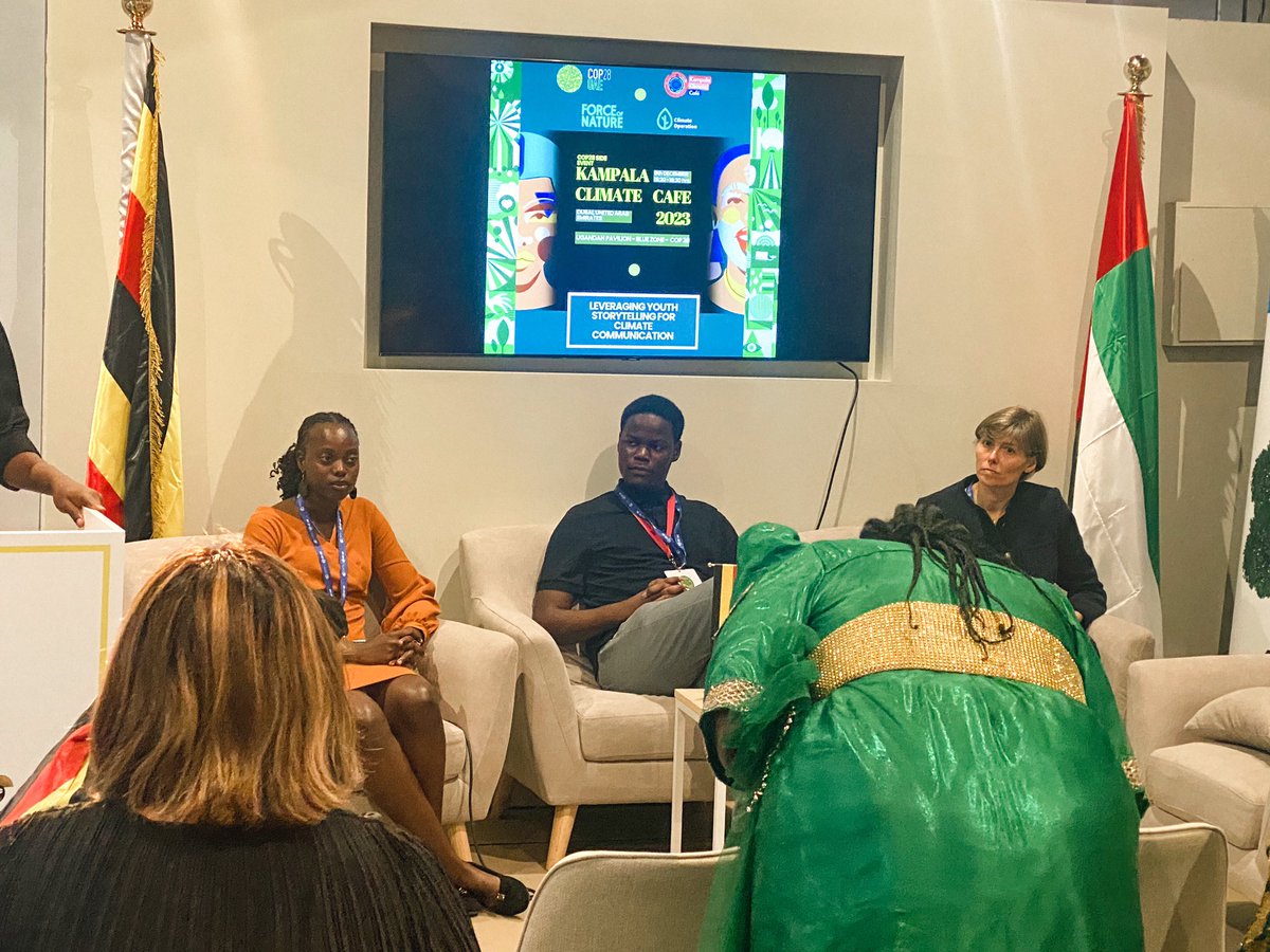 jonahkirabo's tweet photo. What a day #COP28!

I began with an #EndFossilFuel climate strike to show solidarity with our colleagues on the frontlines of the #climatecrisis. 

Later, I participated in two panels at the #Uganda-n pavilion to discuss Climate Storytelling, something that I am passionate about. https://t.co/FZ02HFz2D2