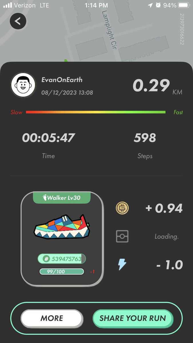 EvanOnEarth_eth's tweet photo. gm #bitfam! Starting the day with a quick #STEPN

@Stepnofficial 👟 https://t.co/weeQUz8oZ4