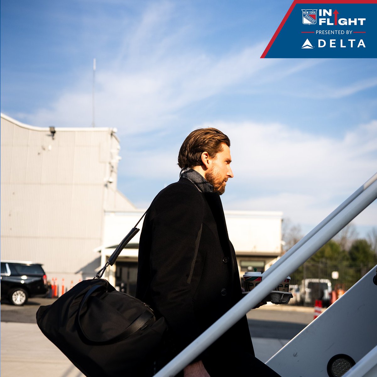 NYRangers's tweet photo. Quick Metro matchup 🔜. 

#NYR | @Delta https://t.co/8nU5Z384nY