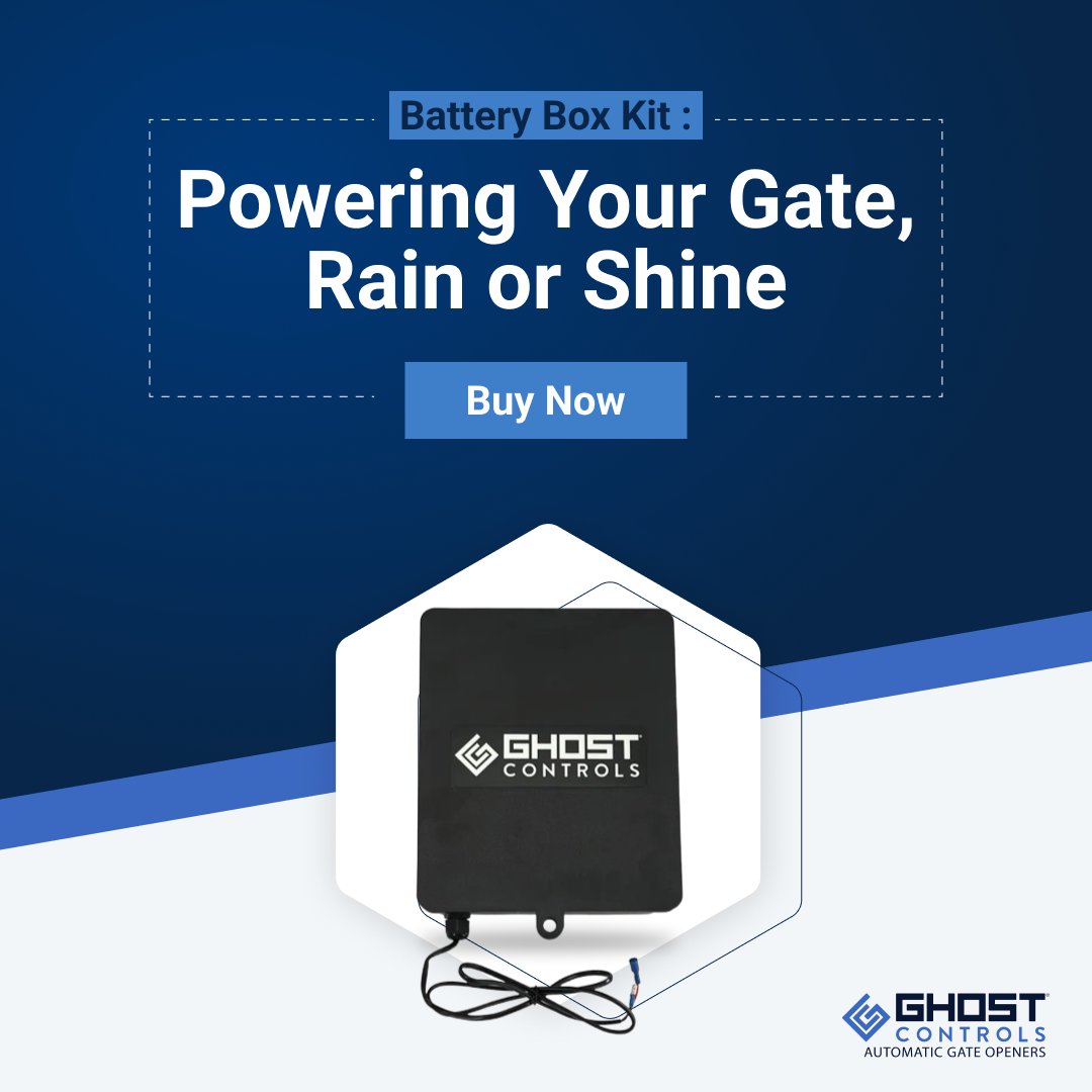 GhostControls's tweet image. Boost your gate opener&apos;s performance with the Ghost Controls&apos; Battery Box Kit. Designed for the outdoors, it features a weather-resistant box and a strain-relief fitting for wire safety. Explore more, today.  bit.ly/3GCg5Xf

#batteryboxkit #batterybox #automaticgateopner