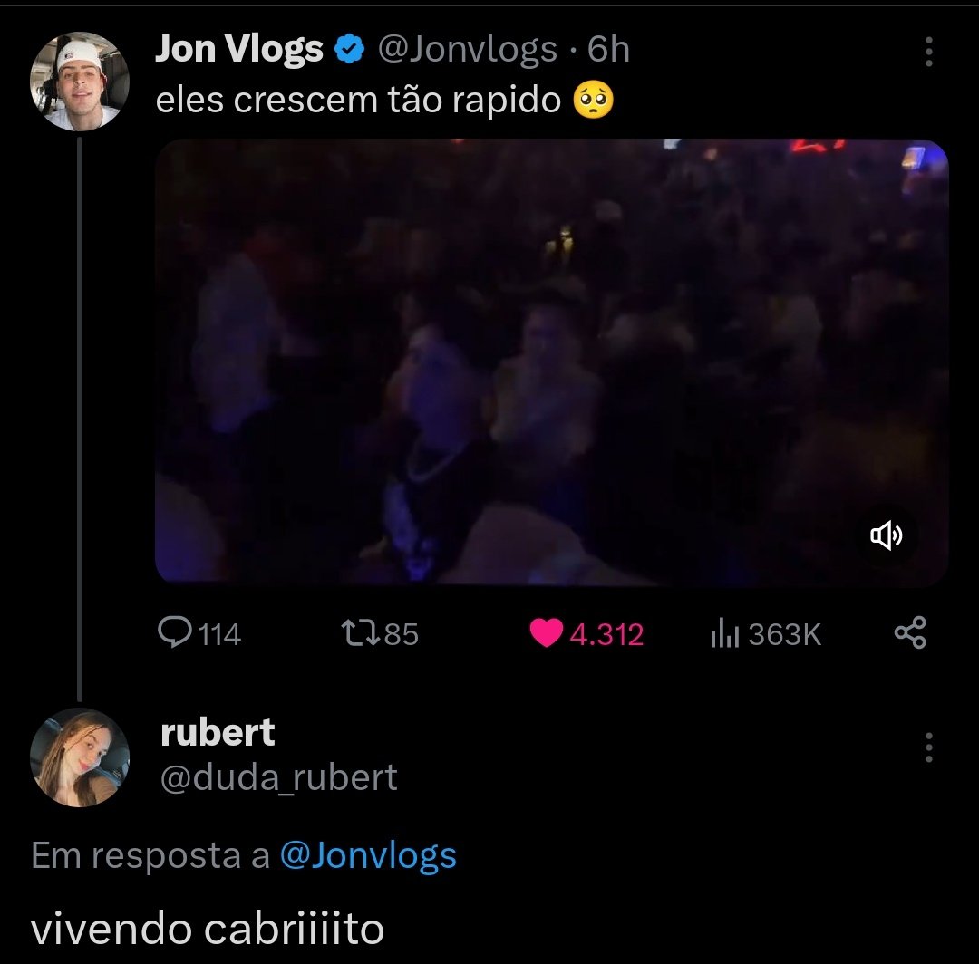 BDJ INSIDER on X: 🚨 Duda Rubert comentou no post do Jonvlogs onde mostra  o Cabritoz beijando.  / X