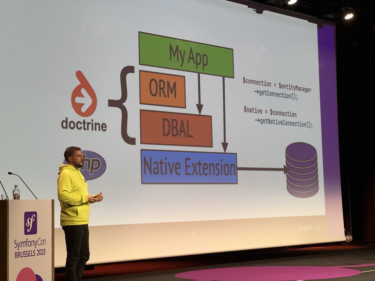 derrabus's tweet photo. Did you attend my talk "How much database abstraction do I need?" at #SymfonyCon? Here are my slides: https://t.co/SdwCerWnlk https://t.co/Kyk12Ggz72