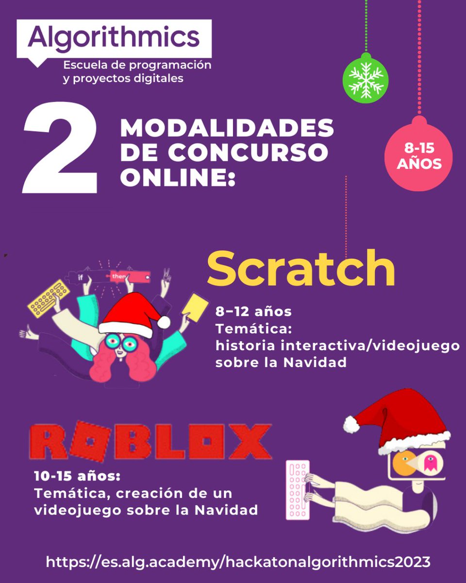 AlgorithmicsE's tweet image. 🎅🏻🎅🏻 ¡𝗣𝗥𝗘𝗣𝗔́𝗥𝗔𝗧𝗘 𝗣𝗔𝗥𝗔 𝗘𝗟 𝗜𝗡𝗖𝗥𝗘𝗜𝗕𝗟𝗘 𝗔𝗟 𝗛𝗔𝗖𝗞𝗔𝗧𝗢́𝗡 𝗔𝗟𝗚𝗢𝗥𝗜𝗧𝗛𝗠𝗜𝗖𝗦 𝟮𝟬𝟮𝟯! 🚀🌲 ¡Inscripción Gratuita!
🔝 Regístrate y consulta las bases del concurso en nuestra web: mtr.cool/benucjtpzi