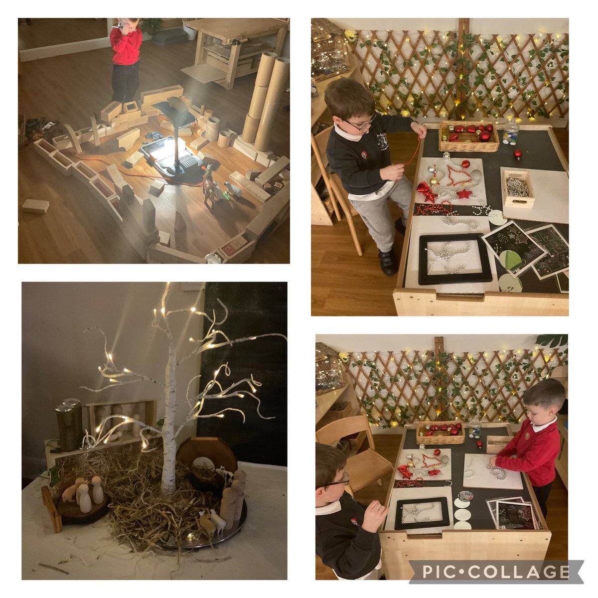 MissFord17's tweet photo. When loose parts, Christmas and block play combineโฆ.very different experiences within our environment this week, but all pupils engaging in the Christmas story. Confident discussion and story telling following out class nativity performance! #experienceitfirst @NantYParcSchool https://t.co/5o496xtvUc