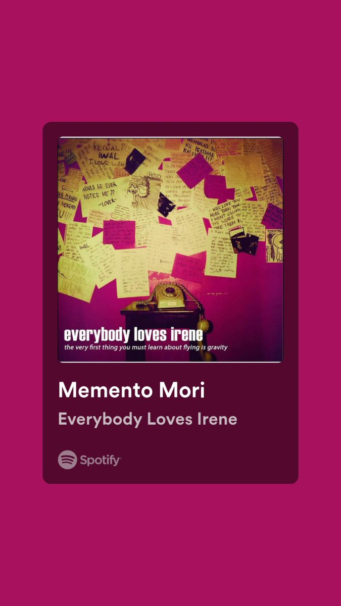 What can you do if life turns into blue?
There's nothing you can do... Memento Mory - Everybody Loves Irene
open.spotify.com/track/4h1V3EVB…