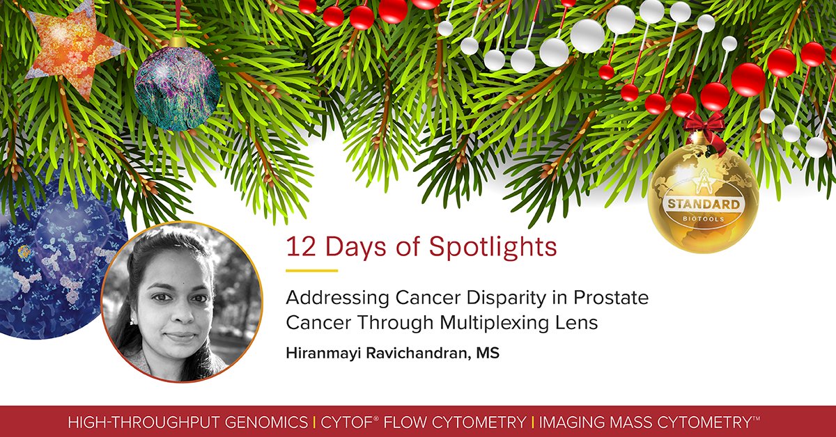 Standard_BioT's tweet photo. It’s #Day10 of the #12DaysofSpotlights! Hear about the incredible research being done investigating differences in the #prostatecancer tumor microenvironment based on ancestry and racial disparity with Hiranmayi Ravichandran, MS: https://t.co/XpIwMS0iLe https://t.co/1jsg7Tj5V1