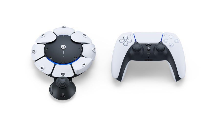 CDRNYS's tweet photo. Sony PlayStation's new Access Controller is a customizable device for disabled individuals. It fits on a wheelchair tray, and features adjustable buttons and programmable special controls, distinguishing PlayStation from competitors in accessibility. 
https://t.co/KOvCgEBzIv https://t.co/j50x1Ikuyl