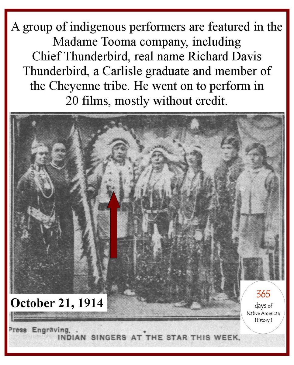 terrijeanphoto's tweet image. October 21, 1914 #madametooma #chiefthunderbird #vaudville #cheyennetribe #richarddavisthunderbird #nativeperformers #americanhistory #nativeamerican #hollywood