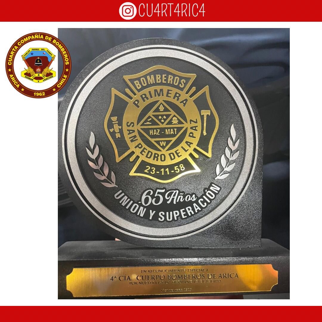 CU4RT4RIC4's tweet photo. Una delegación de Oficiales y Bomberos encabezados por nuestro Capitán, participó en la ceremonia del 65 aniversario de @primeraCBSP #losbomberosdecallecodpa https://t.co/3mZwwGQ2u9