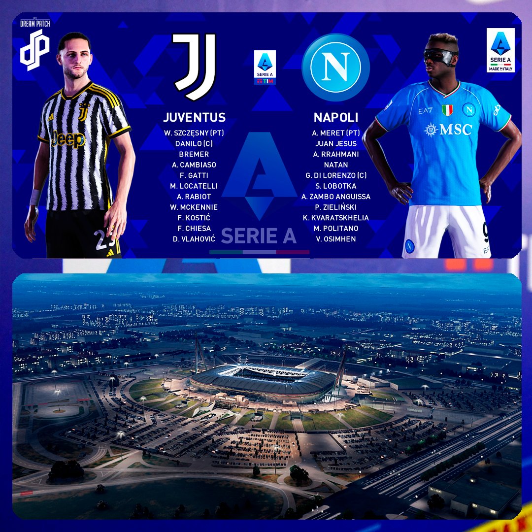 PESDreamPatch's tweet photo. ⚡️ La espera llegó a su fin 🏟️ Allianz Stadium
🎯 ¿Qué 9⃣ estará más acertado hoy?

@juventusfc 🆚@sscnapoli 

🔜Esta noche: #JuveNapoli
Solo en @PESDreamPatch 

#PesDreamPatch #eFootball #SeasonUpdate
Descarga ya nueva Beta en Patreon: https://t.co/lzHygsLJ6w https://t.co/8PFOnLMzCw