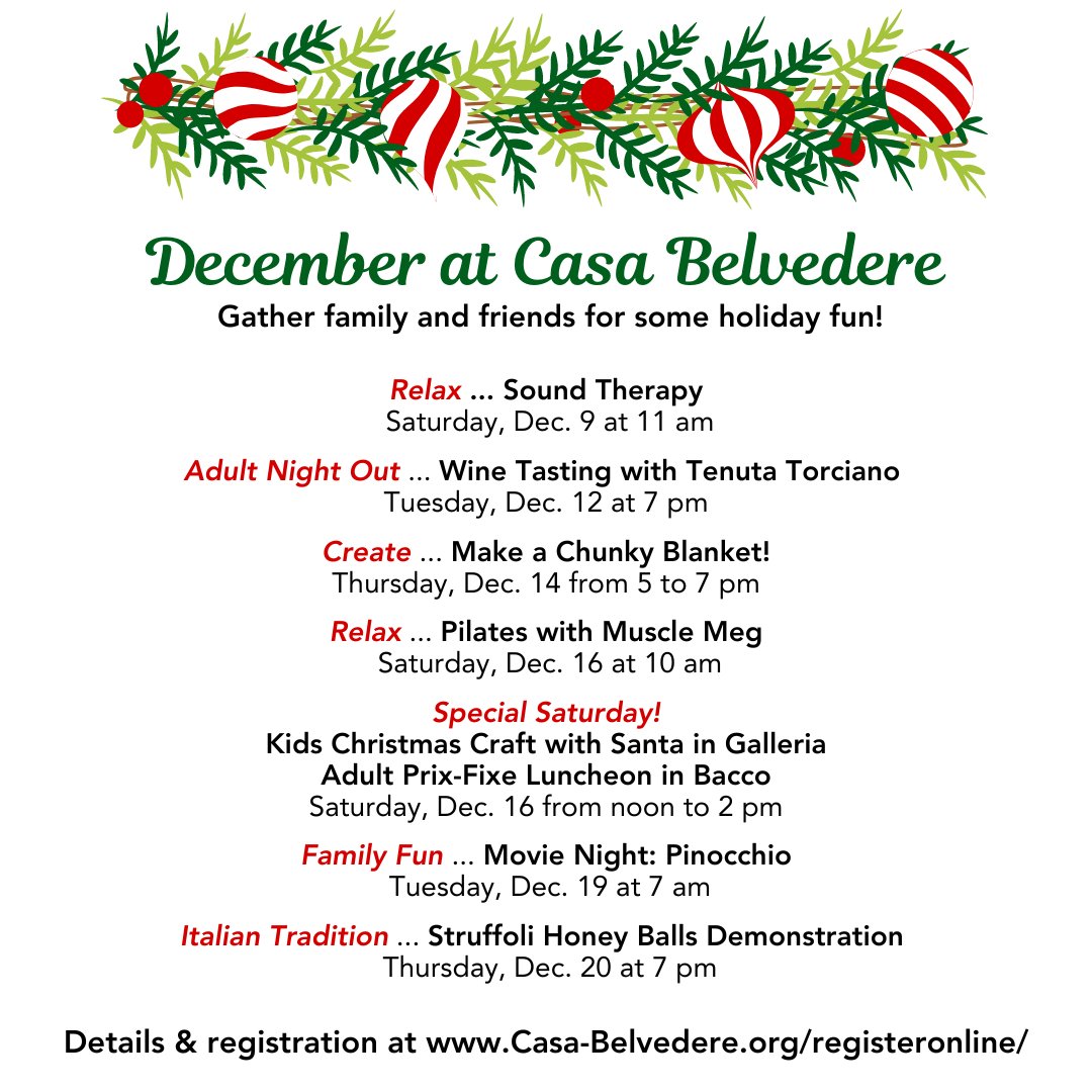 Celebrate this fun holiday month at Casa Belvedere! Learn more/register: bit.ly/41cjl5m
#CasaBelvedere #TheItalianCulturalFoundation #StatenIsland #NYC #Italy #Italian #ItalianCulture #Stuffoli #Presepio #WineTasting #TenutaTorciano #HandKnit #ChunkyBlanket #SoundTherapy