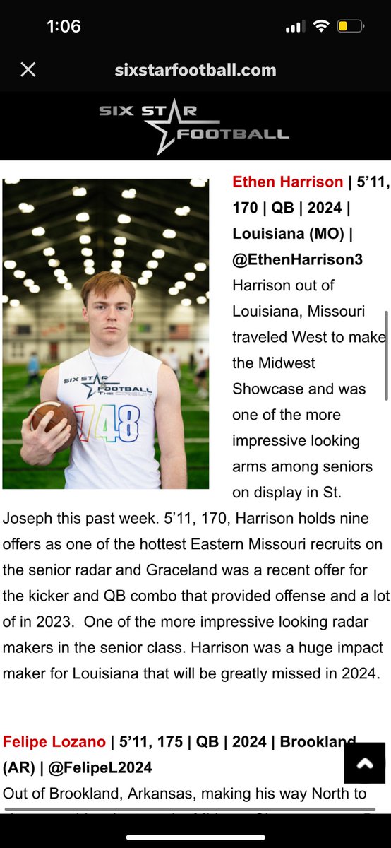EthenHarrison3's tweet photo. Thanks for the write up @6starfootballMO https://t.co/MaDHzTSG6g