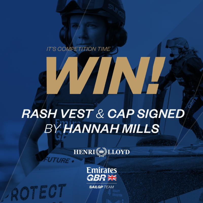 EmiratesGBRSGP's tweet photo. ENTER HERE TO WIN! Win a @HenriLloyd63
Team Cap and Rash Vest signed by Hannah Mills! ⭐ #WIN #EmiratesGBR #HenriLloyd