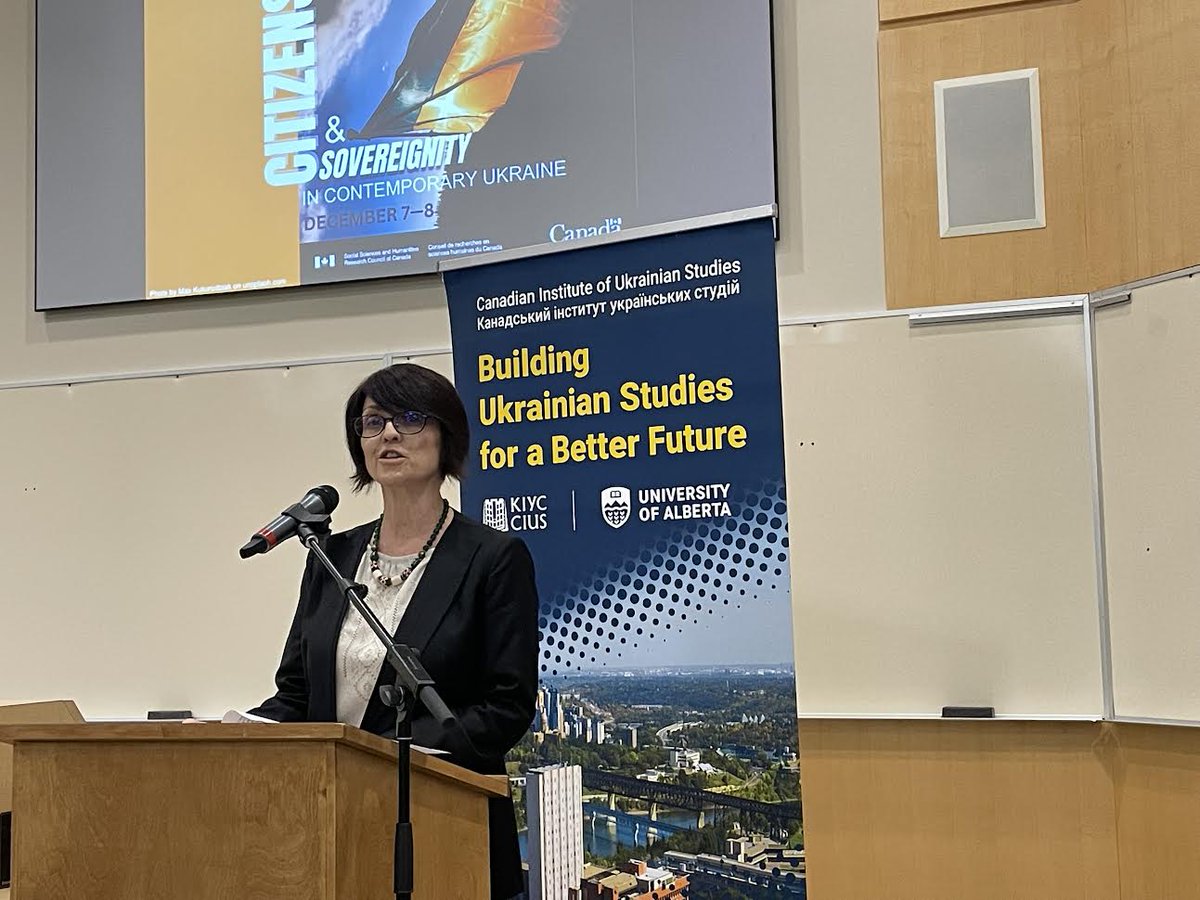 CanadianInstit3's tweet photo. Last night the Citizenship and Sovereignty in Contemporary Ukraine International Symposium hosted its keynote address from Dr. @OxanaShevel Shevel of @TuftsUniversity: "Citizenship Politics, State and Nation-Building in Ukraine."
#UkrainianStudies #YEG #UAlberta #CIUS https://t.co/6P7fKv4fqY