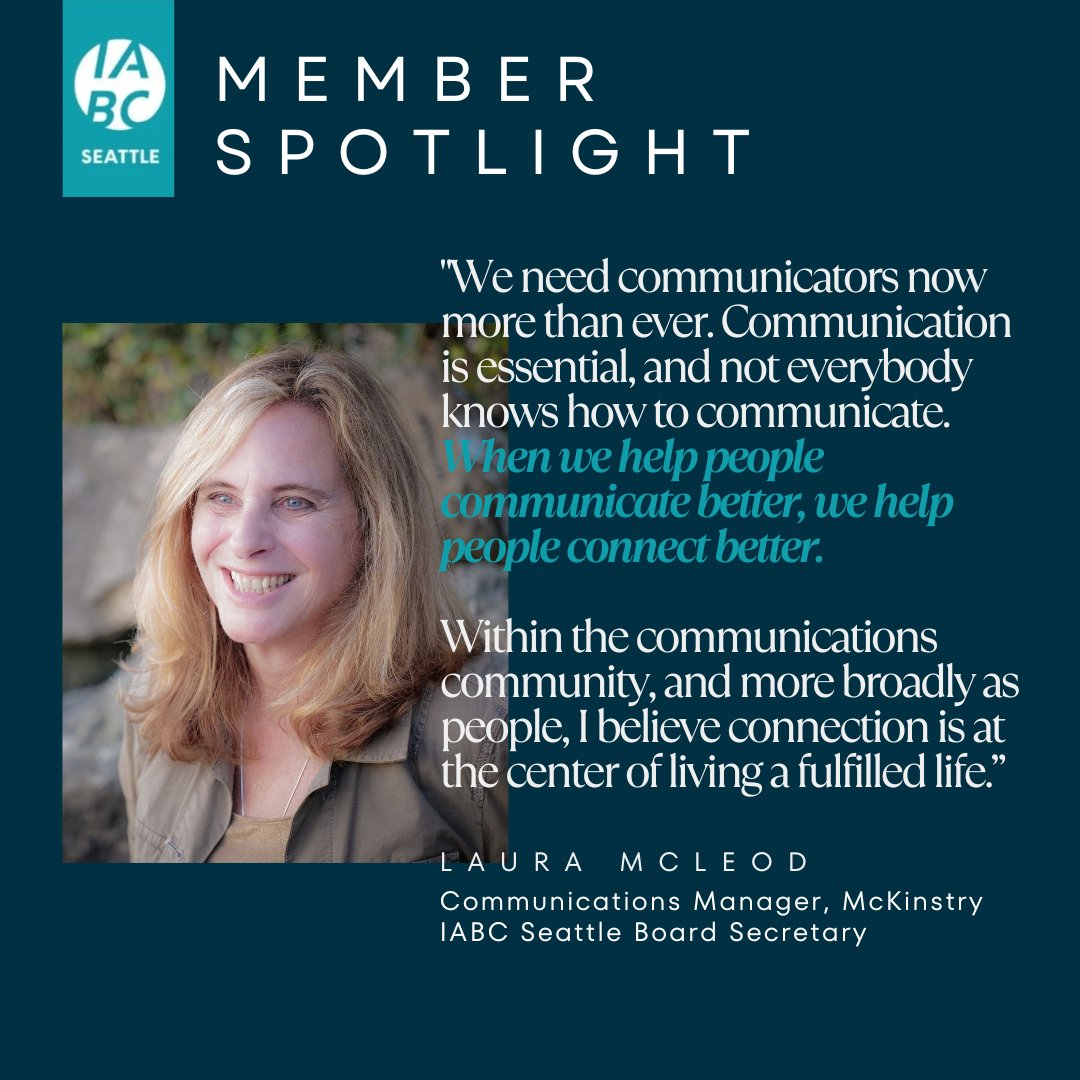 Meet Laura McLeod, Communications Manager at McKinstry and our Board Secretary at <a href="/IABC/">IABC</a> Seattle! She keeps things running smoothly behind the scenes and we are grateful to have her on our team.

Thank you, Laura, for helping us foster a vibrant community of communicators!