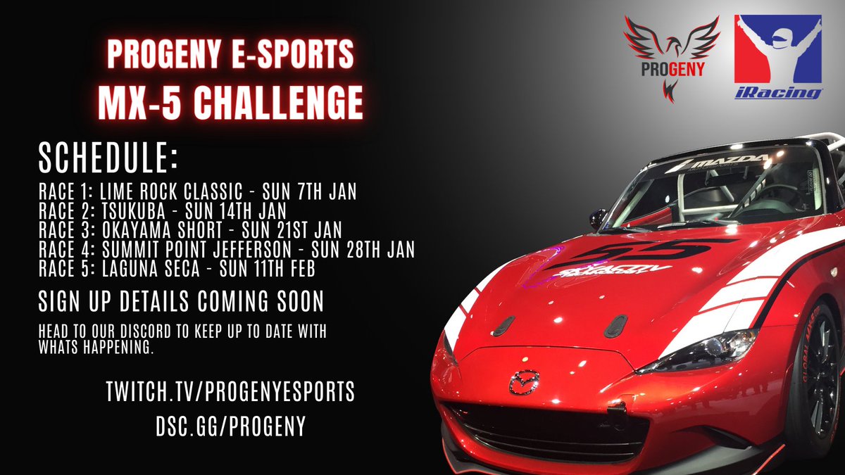 Rev up your engines! Limited spots left in the MX-5 League! Secure your place now at progenyesports.org Don't miss the chance to join the action-packed racing experience! 🏆#MX5League #Gaming #Esports #RaceReady