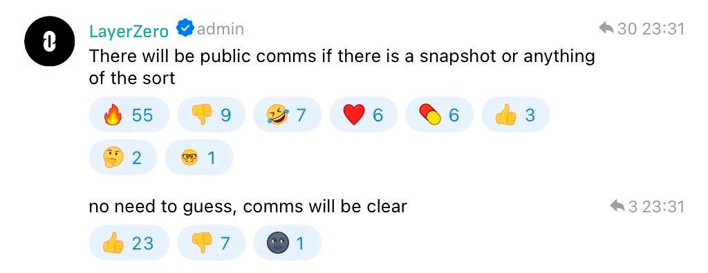 0xChainMind's tweet photo. 🚨 LayerZero confirmed airdrop (no joke)!

CEO announced on tg that snapshot isn't taken.

So there's still a little time left to farm $ZRO.

All the details and best strategies in thread 👇🧵 https://t.co/kTj7QshraA