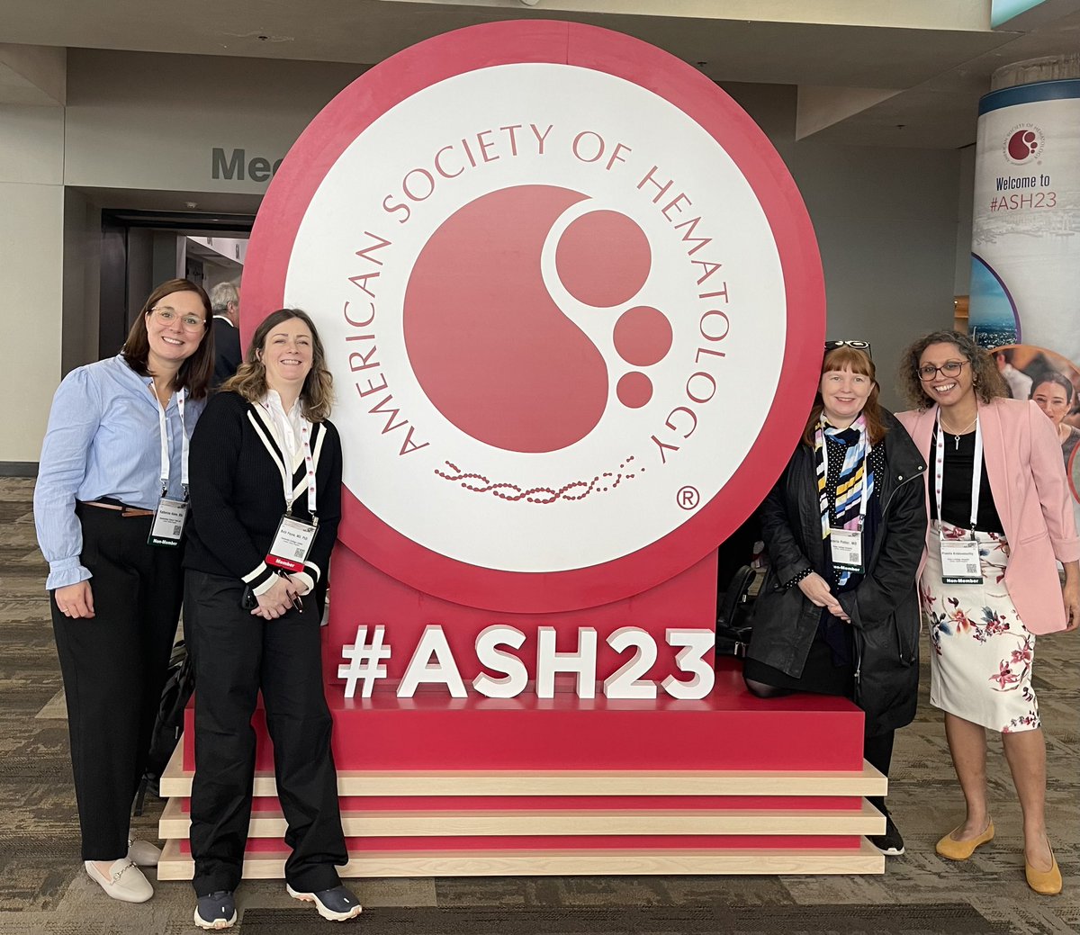 The #ASH2023 photo ops begin! Looking forward to catching up with all our #haem friends and colleagues <a href="/vicpotter123/">vp</a> <a href="/act4patients/">Accelerating Clinical Trials</a> <a href="/bethpay/">Beth Payne</a>