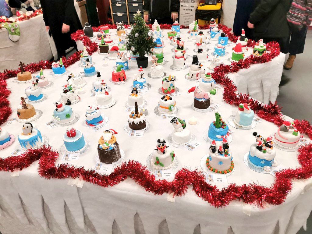 TechEyemouthHS's tweet photo. Wonderful effort and creativity from our BGE, S3 &amp; Senior Hospitality pupils with their Christmas cakes and gingerbread houses! Great to see them on display at the showcase last night. https://t.co/M6zfFDgznE
