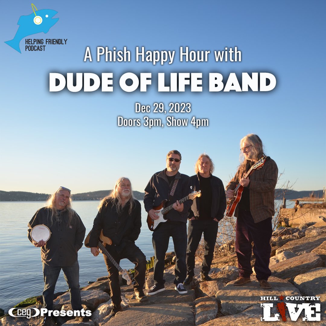 Osiris Live & CEG Presents: Happy Hour with the Dude of Life Live music from the Dude @DudeofLife17 plus a live taping of @hfpod 12/29 @HillCountryBBQ. 🎟️ ticketweb.com/event/a-phish-…