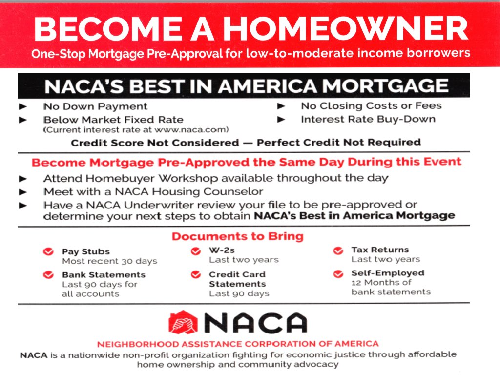 FS4C's tweet image. Call NACA if you’re interested in being a 1st time home owner!