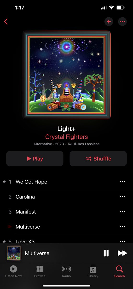Checking out the new @crystalfighters album & so excited to see the work of our beloved @cybermistic on the cover 🔥🔥🔥🔥🔥🔥🌈🌈✨✨💎😁😁