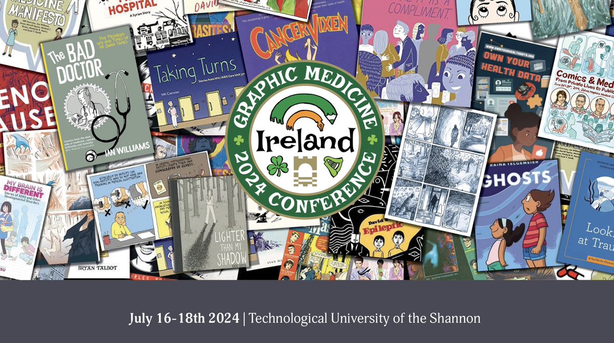 📣 Call for Proposals
#GraphMed2024 Graphic Medicine 2024 Conference

“Driacht: the magic of comics and the future of Graphic Medicine”

Athlone🇨🇮: @GraphicMedicine @TUS_ie
Proposal submission deadline: 26th January
Info: graphicmedicineconference.com/call-for