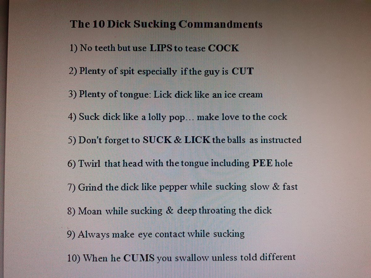 CockSucker_UK's tweet photo. The Dick Sucking Commandments... https://t.co/qxkZzWSugv