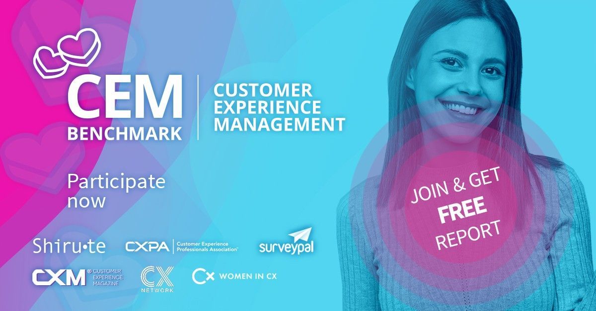 cxmasterclasshq's tweet photo. 💥 Now is your last chance to join #CEMBenchmark 💥

Learn more about #CX professionals' plans and compare them to yours. 

⚡️ https://t.co/yR5YmoBOeX

#CXPAFinland #Shirute #CustomerExperience #Asiakaskokemus #CXPA #CCXP #Surveypal #CXMagazine #CXNetwork #WiCX #WomenInCX https://t.co/RSLnuqytlg