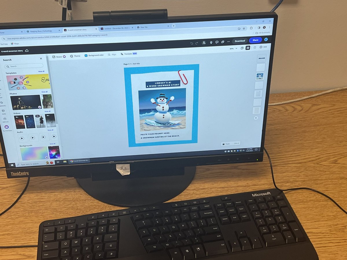 jwebb0225's tweet photo. S’s in Ms. Clark’s finishing out CS week using Adobe Express’s 12 days of Creativity.  @AdobForEdu we can’t wait for more Adobe express challenges!@jennthomas75 
#PPS_TRT 
@cavalier_corner https://t.co/FbW59qWYJx