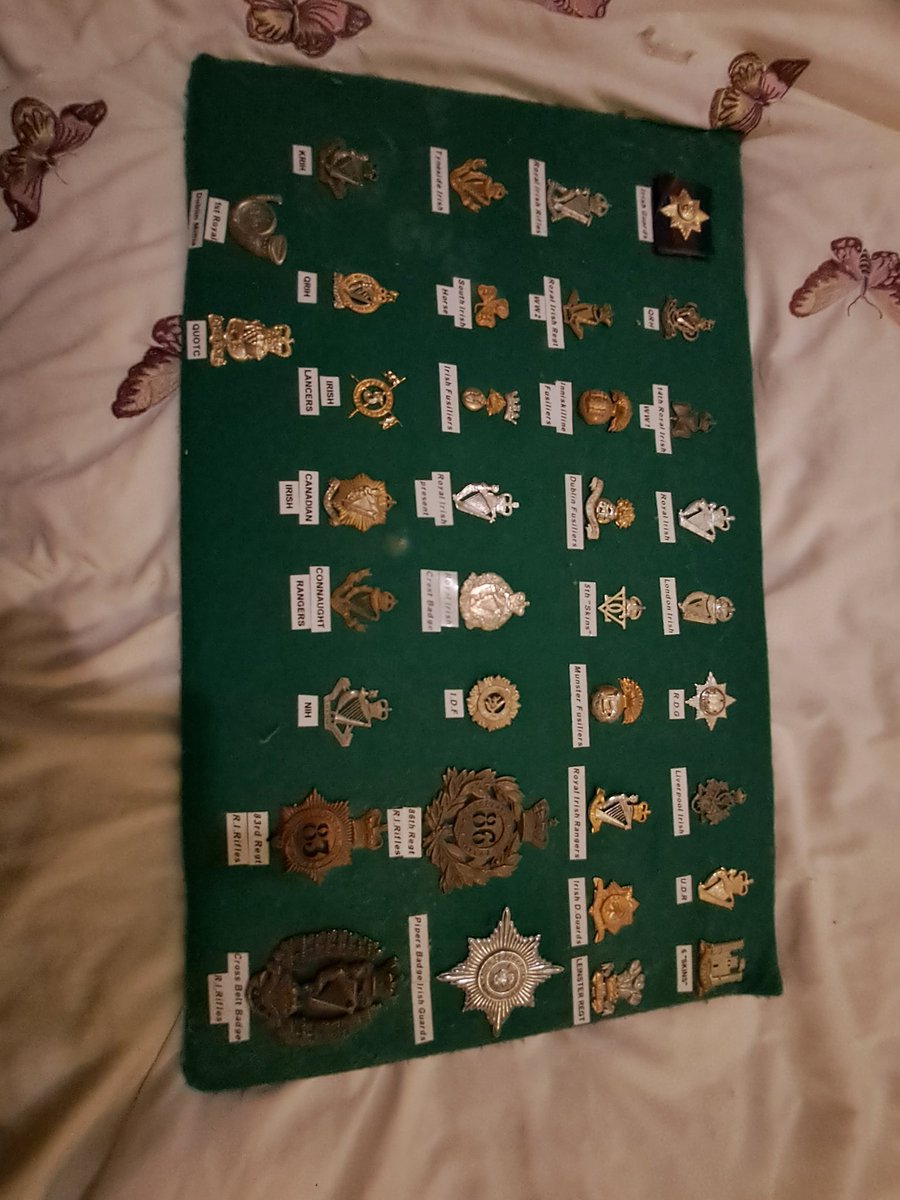 @VeteranIrish My collection of Irish Regimental capbadges.