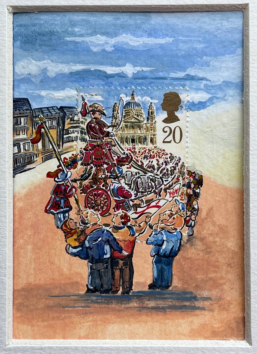 Passing St Pauls, Lord Mayor's Show, London 
#Upcycled #Artwork #OriginalArtwork #ArtLovers
#ArtistOnTwitter #PostageStamps  #StampCollecting #PostageStamp