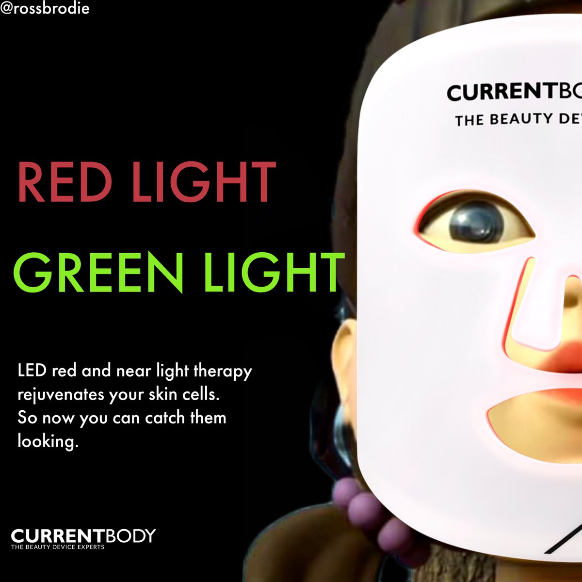 RossBrodie's tweet photo. #TheLEDMask #CurrentBodySkin @CurrentBody @OneMinuteBriefs https://t.co/AsP9zhnpj5