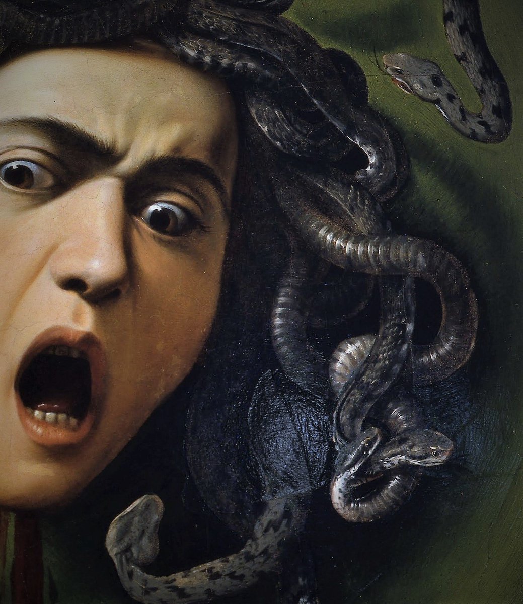 solisolsoli's tweet photo. Medusa, 1597, by Caravaggio (detail) https://t.co/AODIUva5tY