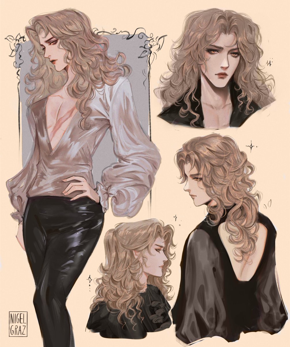 Wanted to draw Alucard in some outfits i think he'd wear in a modern AU 💘 #castlevania