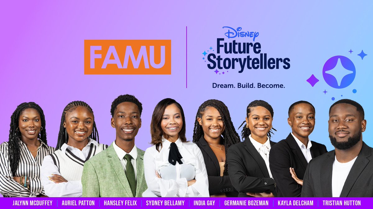The Disney Storytellers Fund at FAMU welcomes eight new scholars to its second cohort! These talented SJGC juniors will receive scholarships, stipends, mentorship and the opportunity to intern at The Walt Disney Company. Read more: bit.ly/41fkU2j