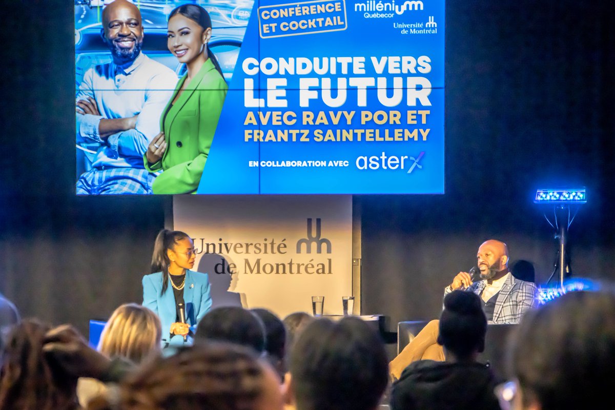 asterXcapital's tweet photo. Hier, @RavyPor  et Frantz Saintellemy ont partagé leurs parcours inspirants en entrepreneuriat et en technologie avec la communauté Millénium Québecor. Merci à eux de nous rappeler l’importance de foncer et de viser toujours plus haut ! https://t.co/5L7fp1O5ZR