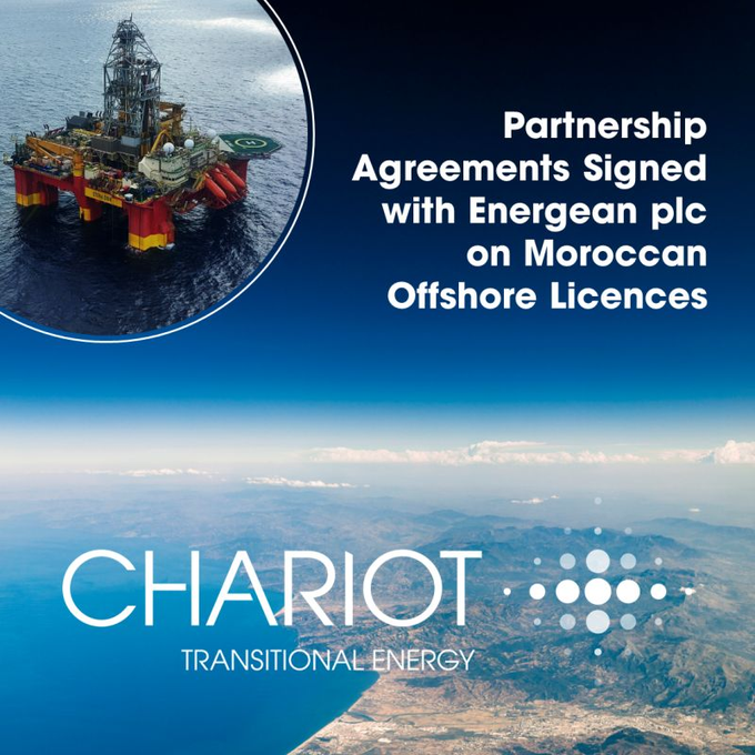 🇲🇦🇬🇧| Bonne nouvelle pour le secteur gazier marocain, Chariot Energy 🇬🇧 signe un accord de parteniat avec Energean 🇬🇧 pour accéler la mise en production du champ gazier d'Anchois et l'expansion de l'exploration gazière dans la région.  

L'accord vise à faciliter le fiancement de