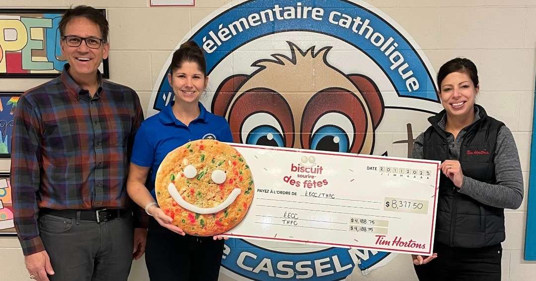 C'est grâce à la communauté de Casselman que l’ÉÉC Casselman ainsi que les camps de la Fondation Tim Hortons ont bénéficié des revenus de  ventes des biscuits sourire des fêtes de chez Tim Hortons, Casselman🫓🙂

#OnEstBienCSDCEO

Pour plus de détails : bit.ly/3Rz9hjC