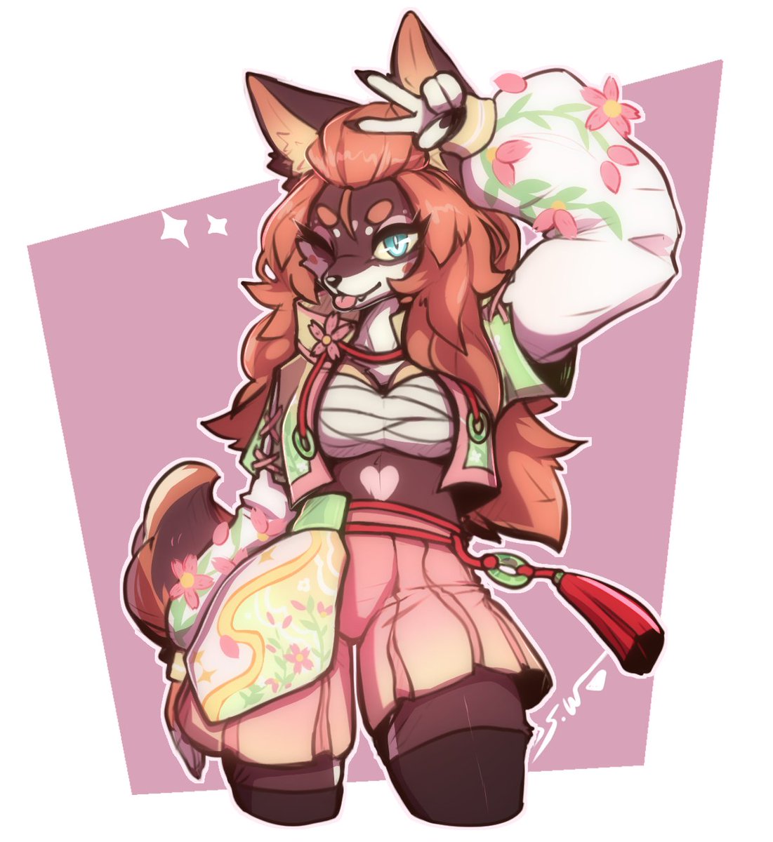 Want to thank <a href="/synthwave_wolf/">▲🌌Yoru Okami🌌△</a> for yet another beautiful art piece, I've never been disappointed or underwhelmed by any of their work. Highly recommend. Outfit is by AnpleOR via DeviantArt.