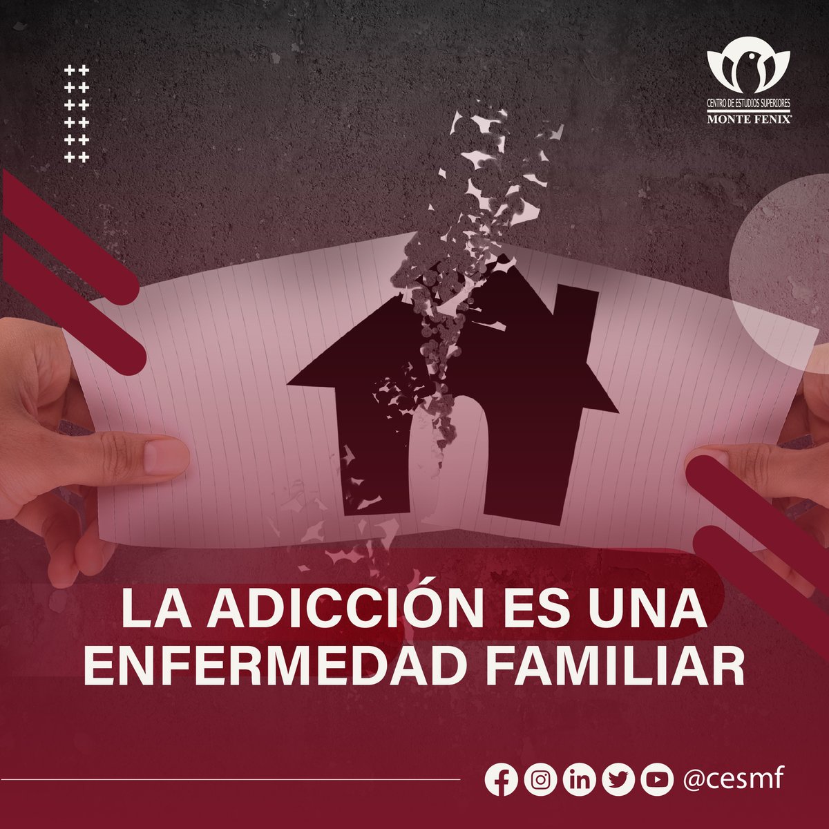 CESMF_SC's tweet photo. 📌 El consumo de sustancias también es un problema familiar, por lo que para la recuperación de quienes padecen esta #enfermedad, es necesaria la participación de sus seres queridos, con el apoyo de profesionales.

#CESMF Educar para prevenir https://t.co/U1dqXva16n