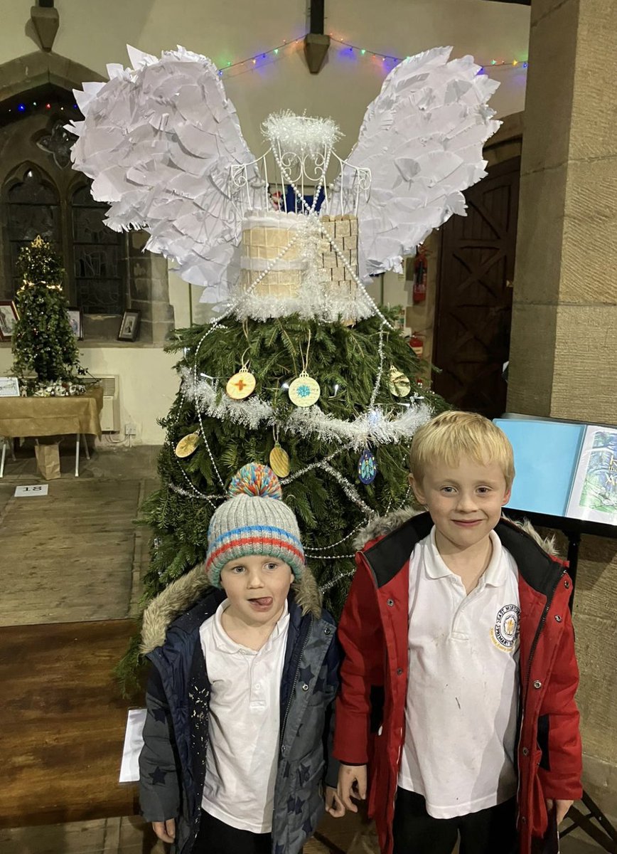 EastMortonCEP's tweet photo. Great to see our Angel tree is receiving school visitors at the Christmas Tree Festival 😇 ❤️@StLukes_StMarys @WeAreBDAT https://t.co/DAzOj2E9iy