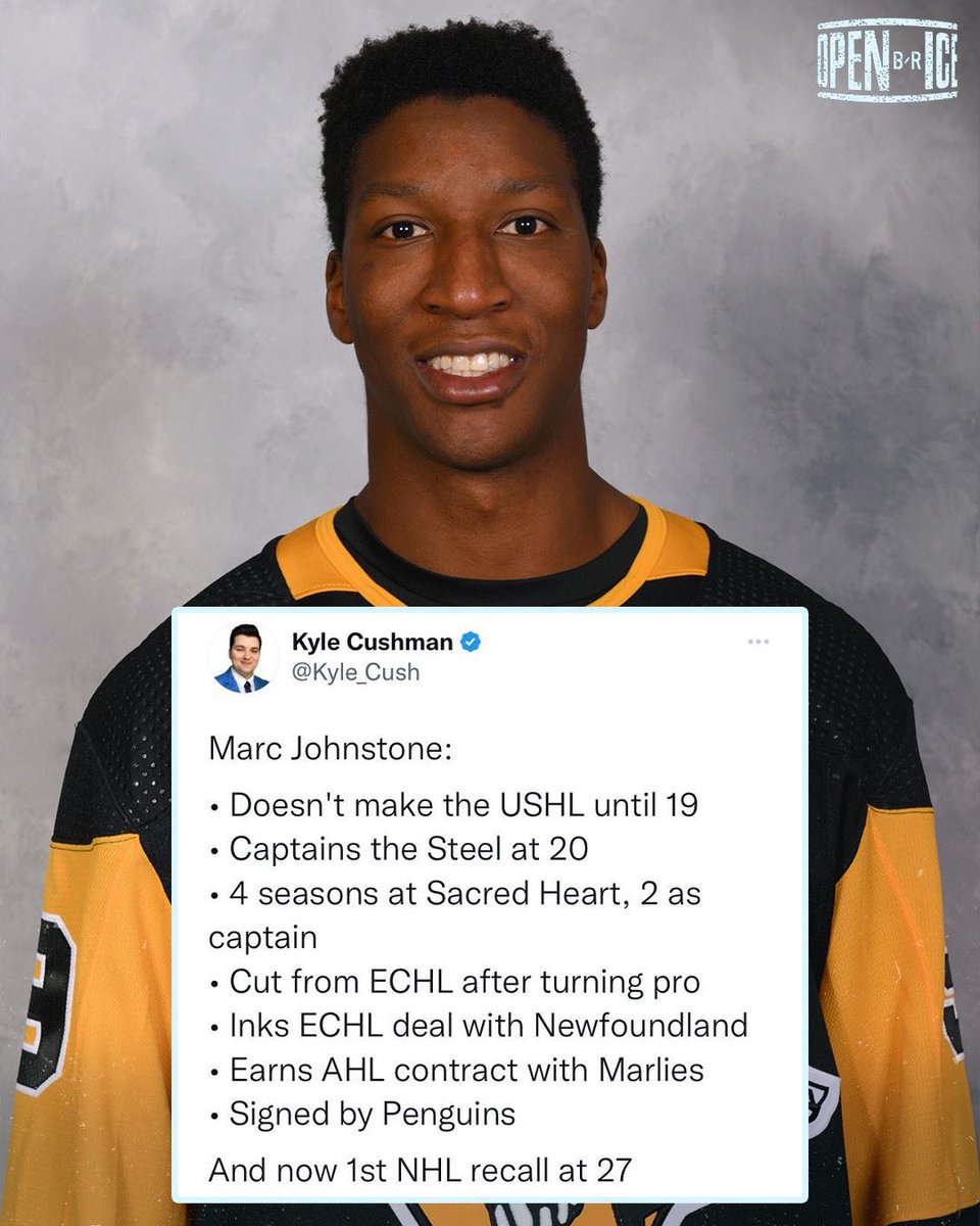 B/R Open Ice (@br_openice) on Twitter photo What a journey for Marc Johnstone, who will make his NHL debut tonight for the Penguins π What a journey for Marc Johnstone, who will make his NHL debut tonight for the Penguins π