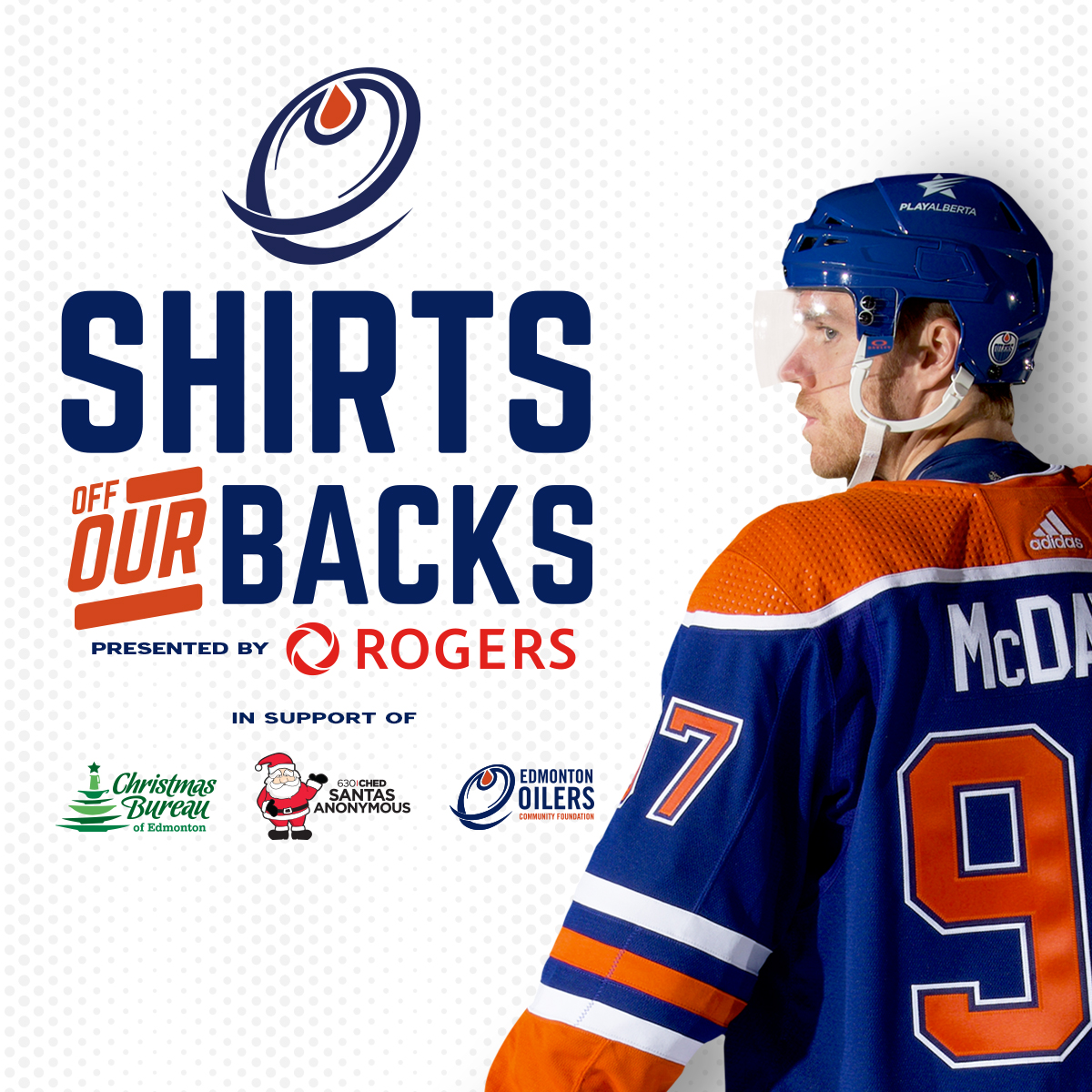 Edmonton Oilers (@edmontonoilers) on Twitter photo Tonight is Shirts Off Our Backs presented by <a href="/Rogers/">Rogers</a> as the #Oilers host the Wild at <a href="/RogersPlace/">Rogers Place</a>!
Purchase an Oilers belt bag in support of <a href="/Oil_Foundation/">Oilers Foundation</a>, <a href="/SantasAnonymous/">880 CHED Santas Anonymous</a> & <a href="/ChristmasBureau/">Christmas Bureau</a> for a chance to win a signed jersey delivered by a player after the game! Tonight is Shirts Off Our Backs presented by <a href="/Rogers/">Rogers</a> as the #Oilers host the Wild at <a href="/RogersPlace/">Rogers Place</a>!
Purchase an Oilers belt bag in support of <a href="/Oil_Foundation/">Oilers Foundation</a>, <a href="/SantasAnonymous/">880 CHED Santas Anonymous</a> & <a href="/ChristmasBureau/">Christmas Bureau</a> for a chance to win a signed jersey delivered by a player after the game!