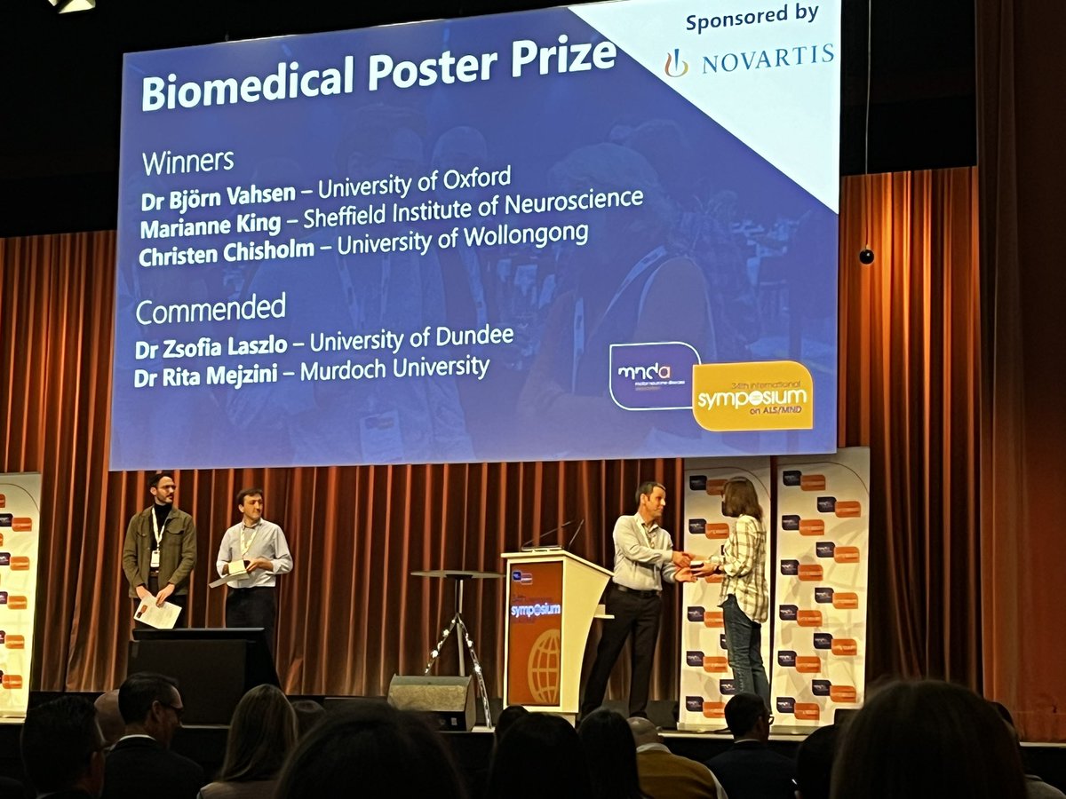 Such well deserved recognition for all <a href="/ChristenChiso/">Christen Chisholm</a>’s hard work executing  and presenting one of <a href="/jjyerbury/">Justin Yerbury AM</a>’s brilliant ideas at the international #ALSMNDsymposium in Switzerland <a href="/FightMND/">FightMND</a> <a href="/MND_RIA/">MND Research Australia</a> <a href="/uowresearch/">UOW Research</a> <a href="/MolHorizons/">Molecular Horizons @ UOW</a>